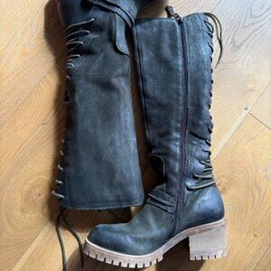 Miz Mooz Mavis kneehigh boot - almost NWT chunky sole US7.5, moss colorway